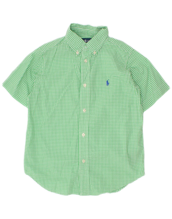 Ralph Lauren Kurzarmhemd für Jungen, 5–6 Jahre, grüne Gingham-Baumwolle