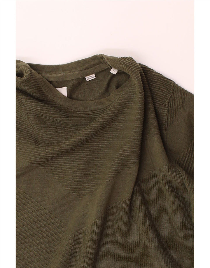JACK & JONES Mens Crew Neck Jumper Sweater Large Green Vintage Jack & Jones and Second-Hand Jack & Jones from Messina Hembry 