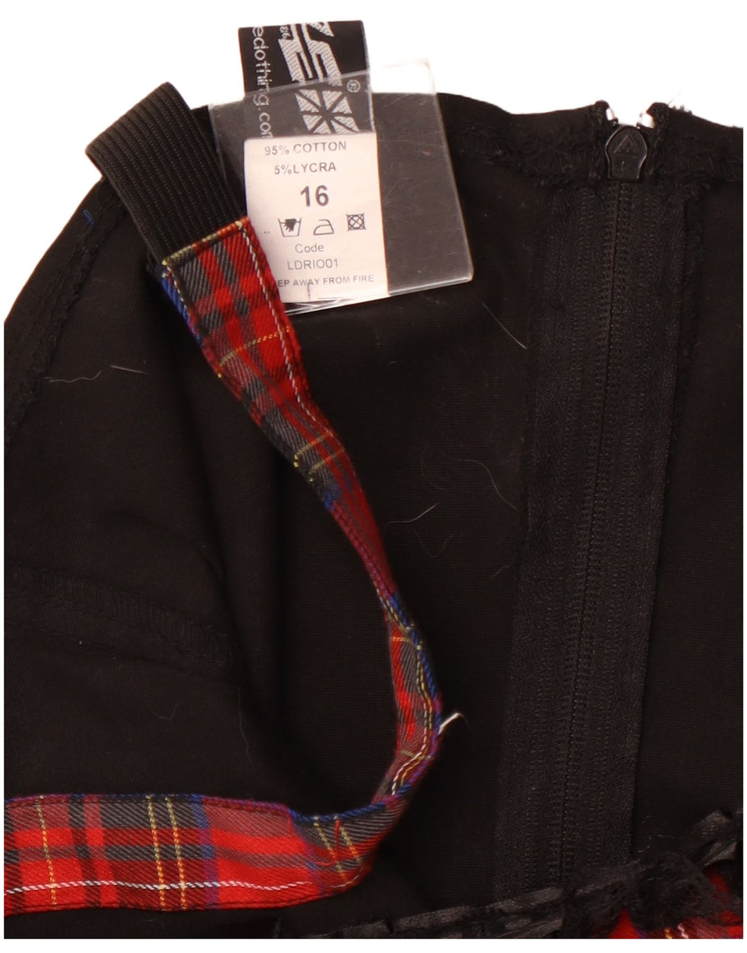 VINTAGE Damen Ärmelloses A-Linien-Kleid UK 16 Große rot karierte Baumwolle