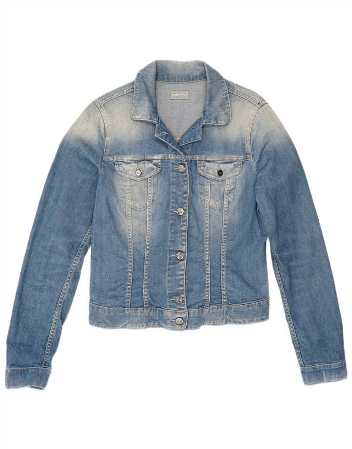 GAS Damen Crop Denim Jacke UK 10 Small Blaue Baumwolle