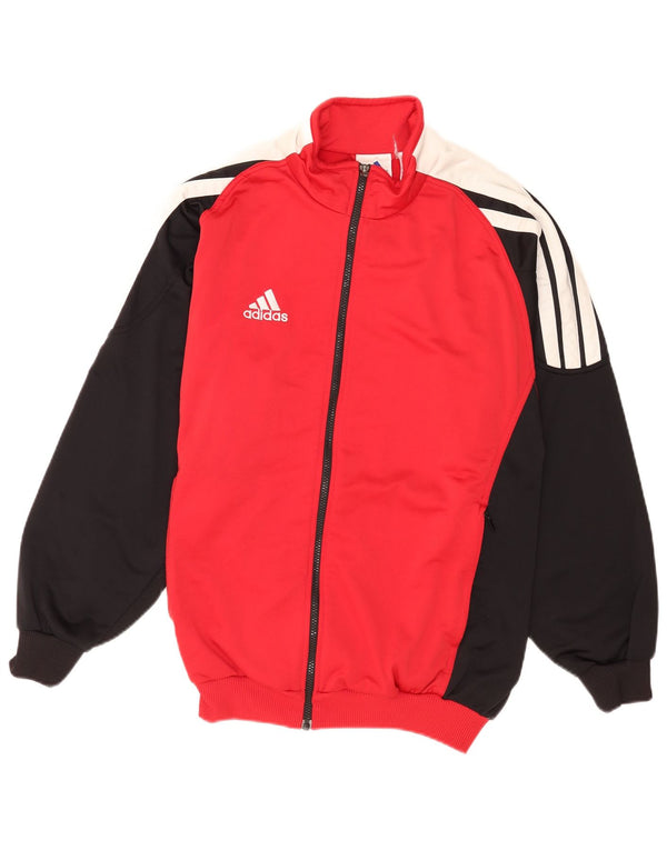 Adidas Herren Trainingsanzug Top Jacke UK 40/42 Mittelrot Colourblock Sports