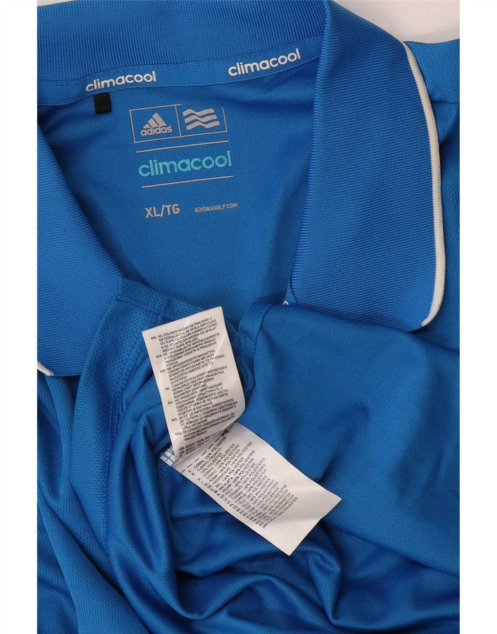 Adidas Herren Climacool Poloshirt XL Blau gestreift Polyester