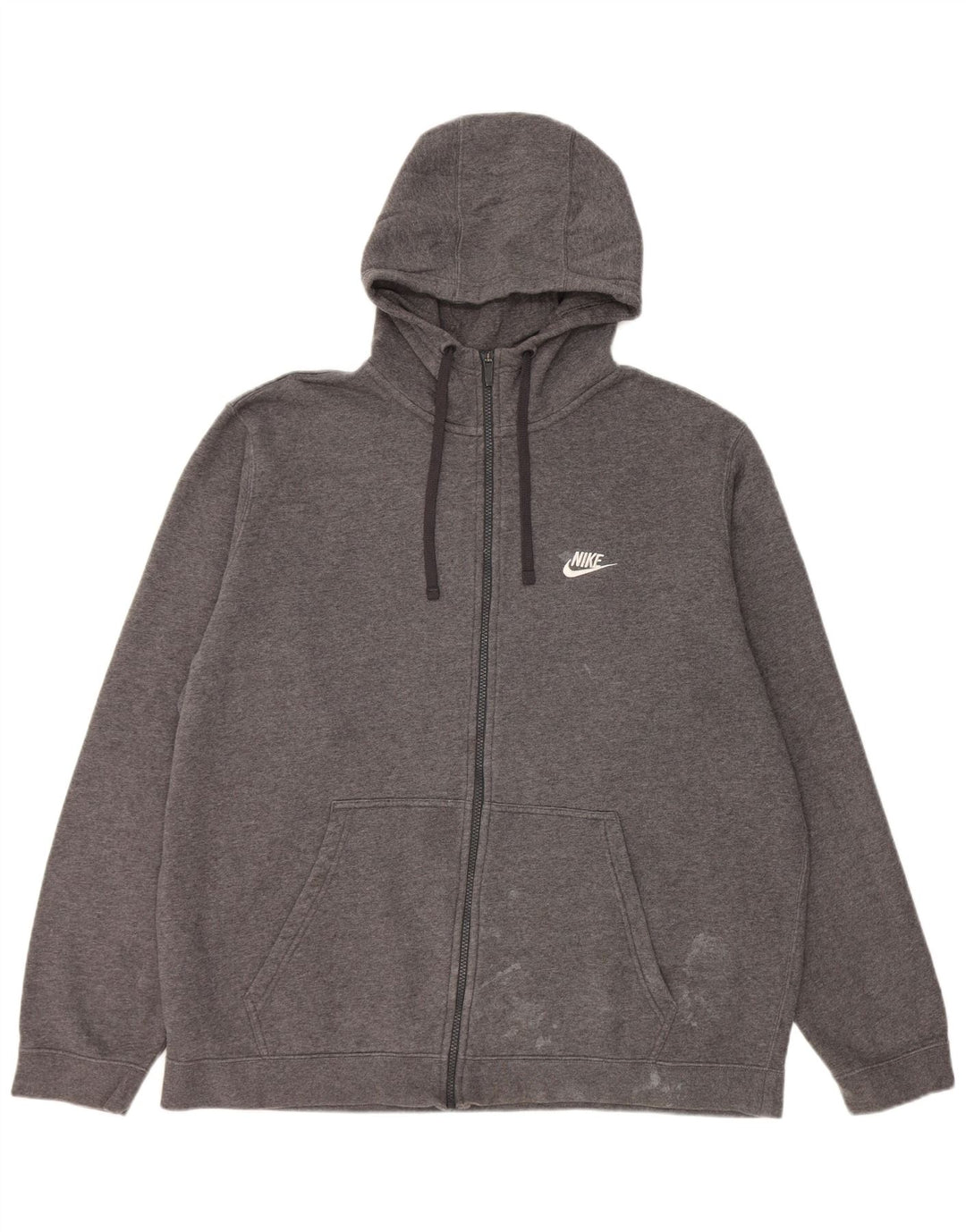 Nike Herren-Kapuzenpullover mit Reißverschluss, 2XL, graue Baumwolle