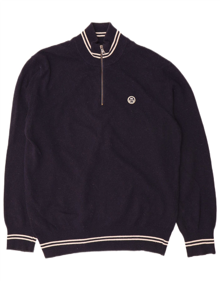 North Sails Herren-Pullover mit Reißverschluss, 2XL, marineblaue Wolle