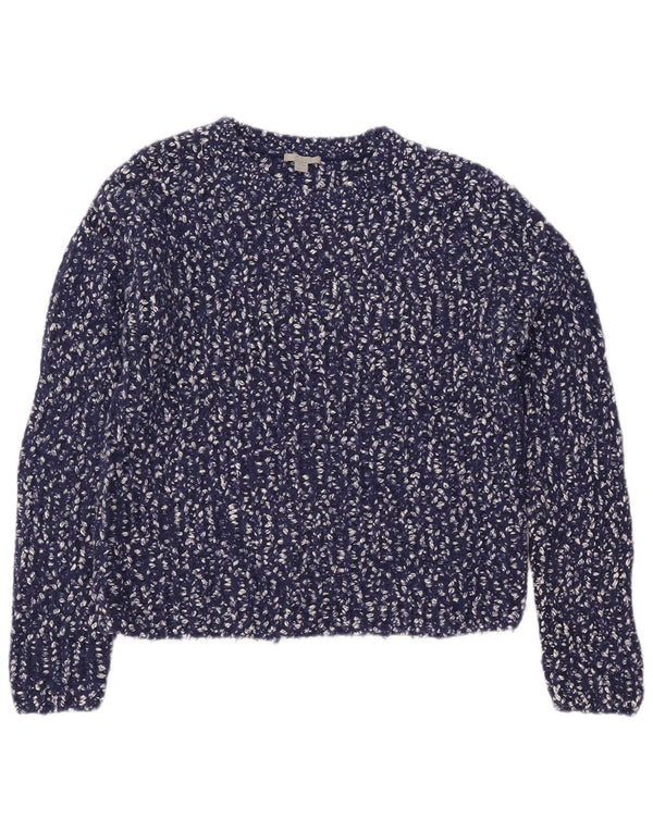 Cos Damen-Pullover, übergroß, Rundhalsausschnitt, Gr. 10, Größe S, Marineblau meliert