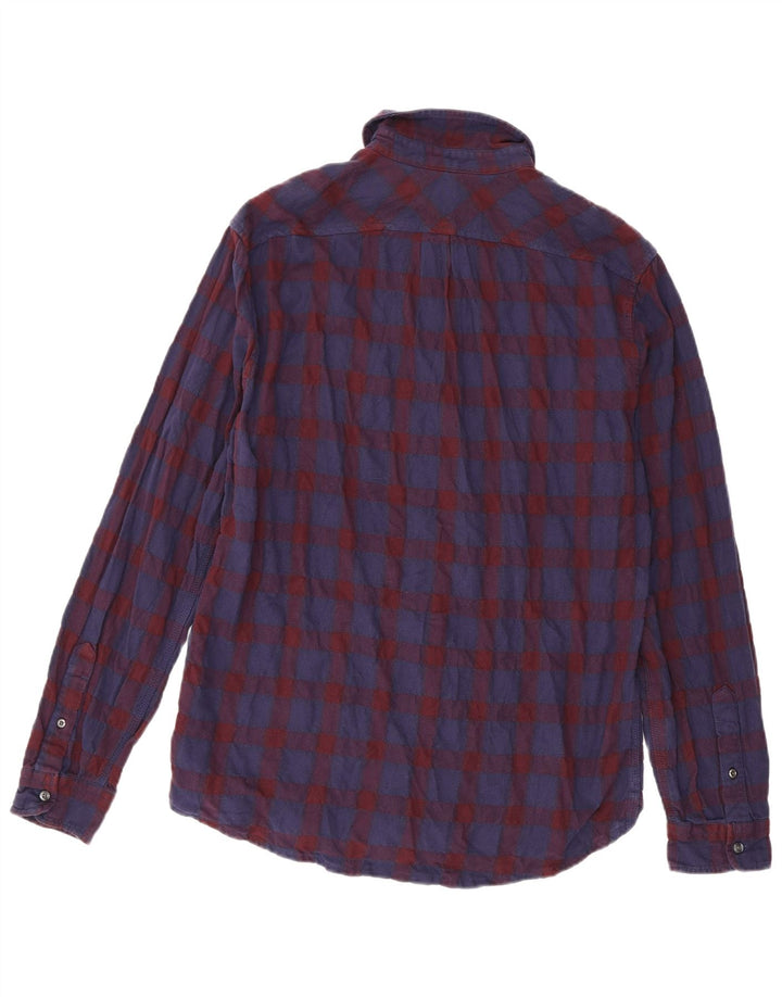 Diesel Herren-Flanellhemd XL, marineblau, kariert, Baumwolle