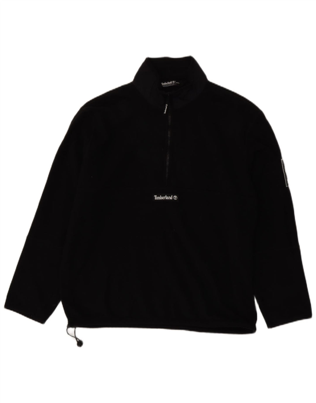 Timberland Herren-Fleecepullover mit Reißverschluss am Hals, Mittelschwarzes Polyester