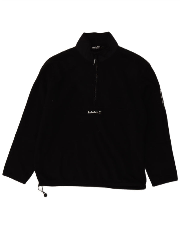 Timberland Herren-Fleecepullover mit Reißverschluss am Hals, Mittelschwarzes Polyester