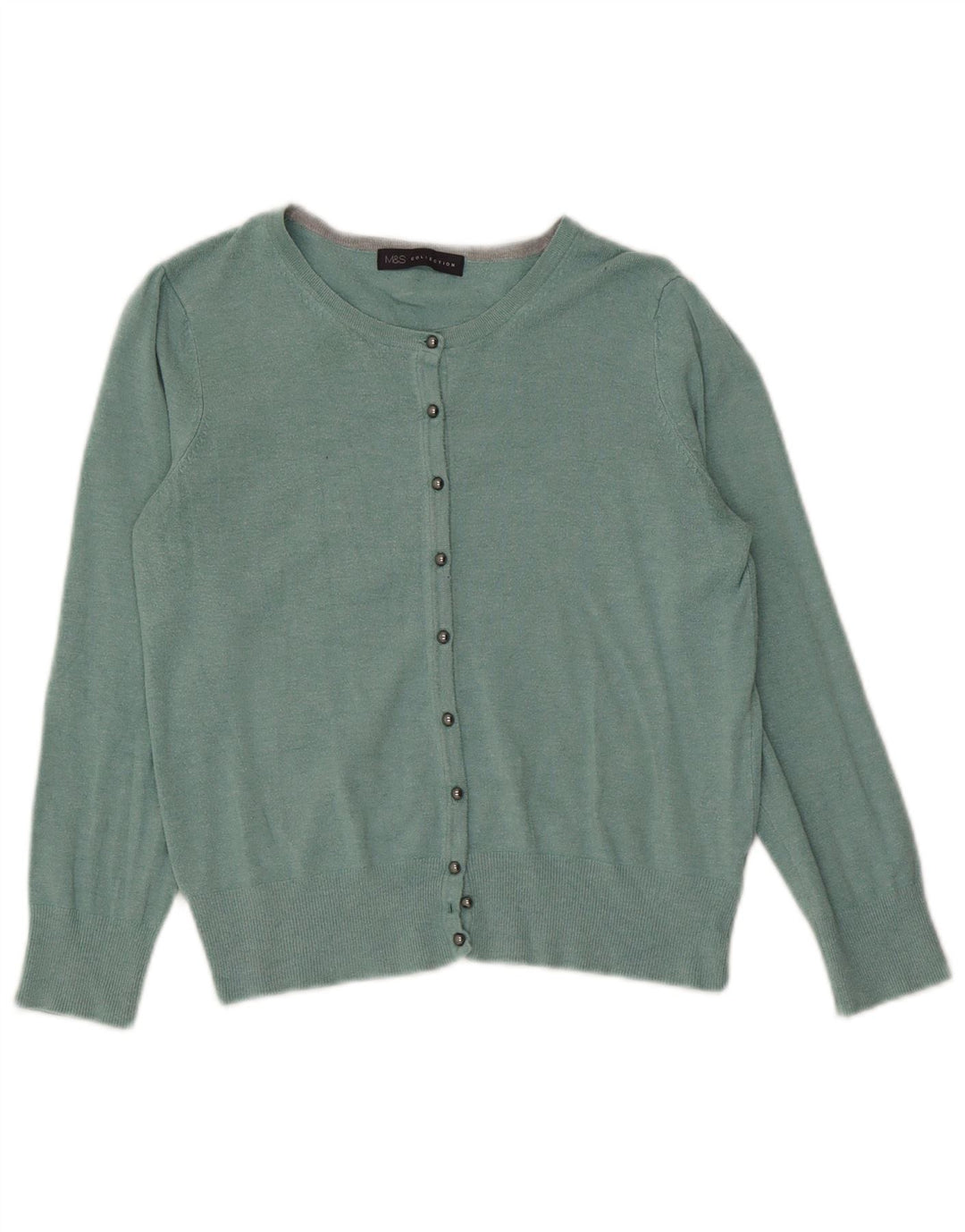 Marks & Spencer Damen-Cardigan-Pullover UK 12 Mittelgrüne Viskose