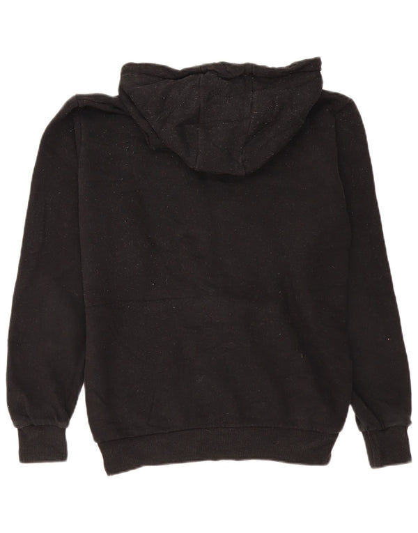 Ellesse Womens Graphic Oversized Hoodie Pullover UK 10 Small Schwarze Baumwolle