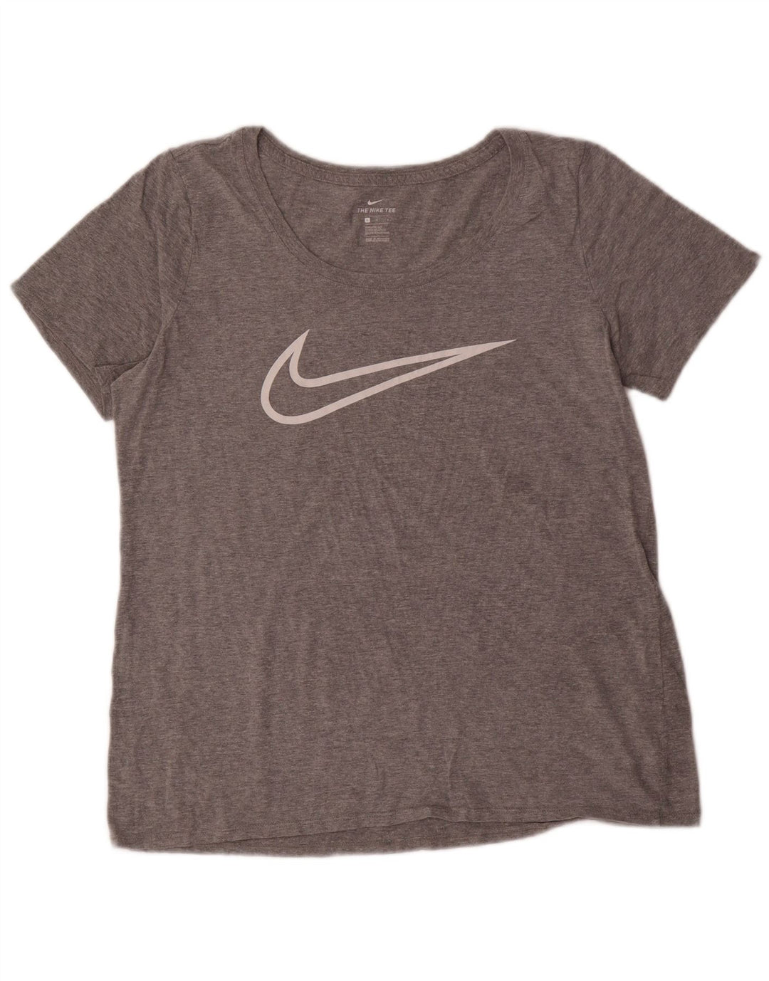 NIKE Damen Athletic Cut Graphic T-Shirt Top UK 16 Large Grau meliert