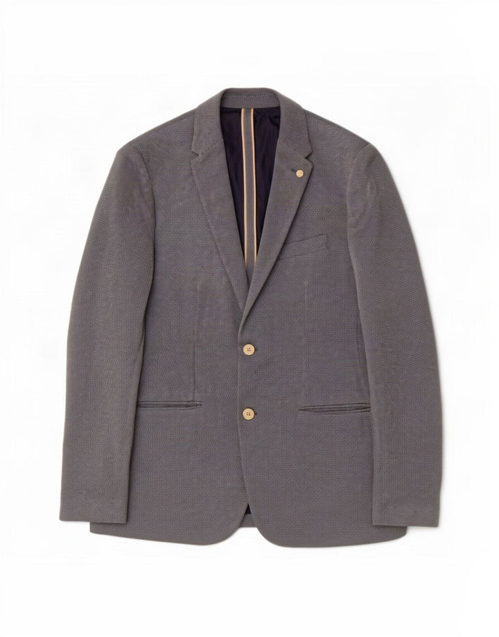 Zara Herren-Blazer mit 2 Knöpfen, Gr. 40, Größe L, Blau, Baumwolle