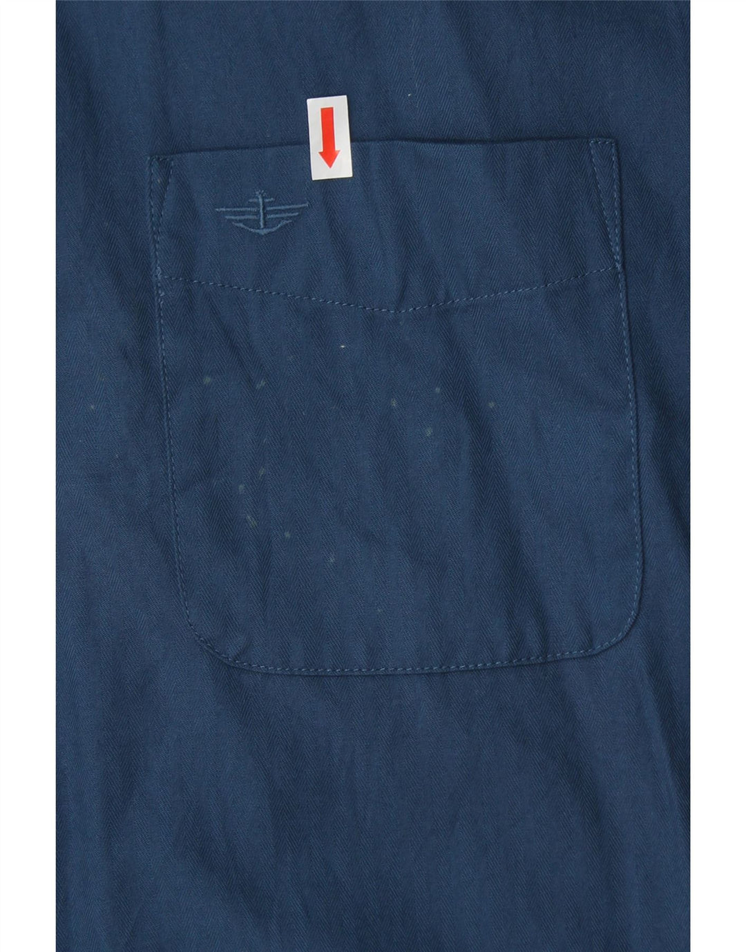 DOCKERS Mens Short Sleeve Shirt Size 16 1/2 Large Blue Herringbone Cotton Vintage Dockers and Second-Hand Dockers from Messina Hembry 