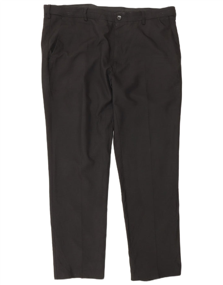 Marks & Spencer Herren-Anzughose mit gerader Passform und normaler Passform, W40 L30, Schwarz