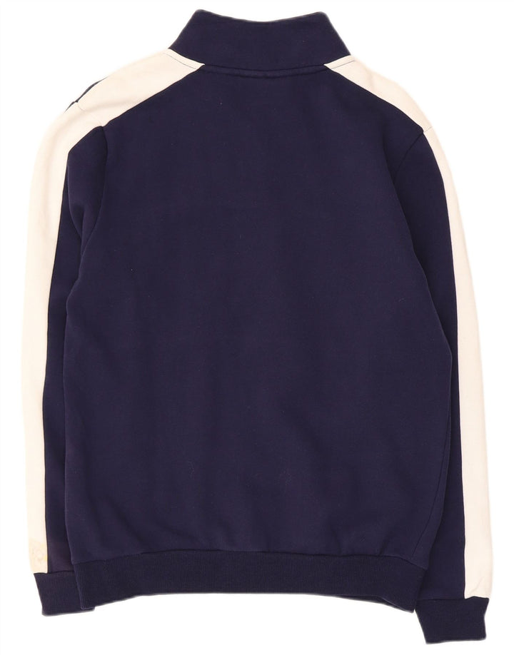 Fila Herren-Sweatshirt mit grafischem Reißverschluss und Rundhalsausschnitt, Größe S, Marineblau, Farbblock