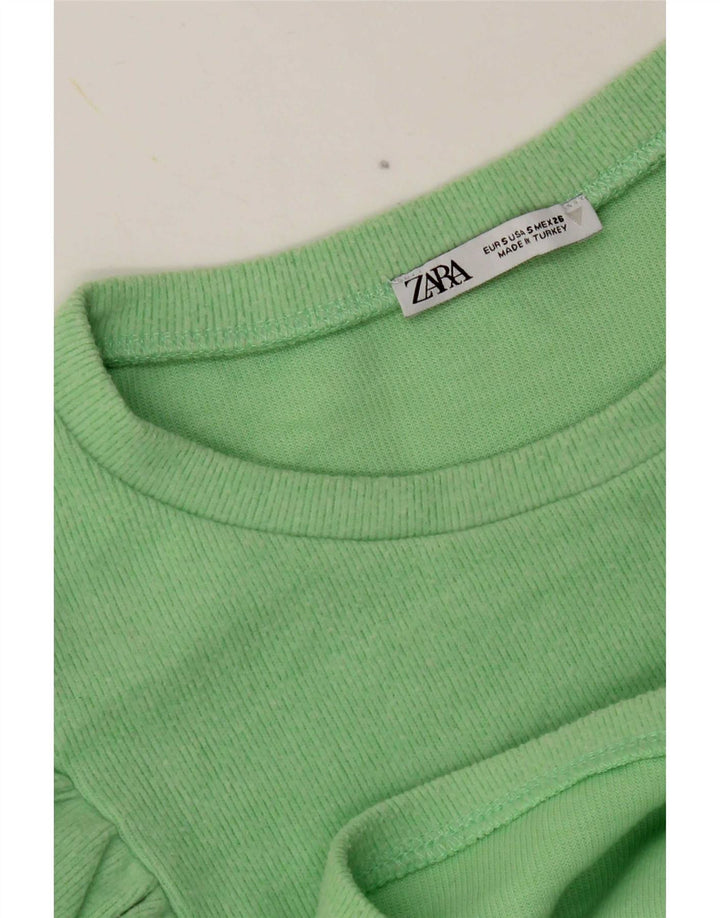 Zara Damen Crop Top UK 10 Small Grün