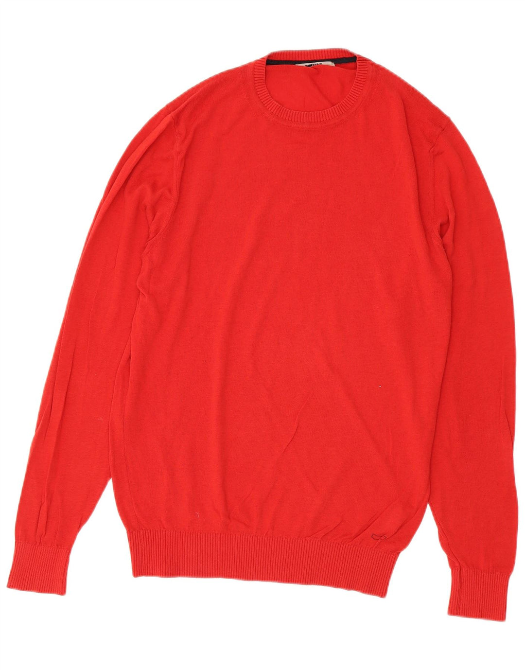 Gas Herren-Pullover mit Rundhalsausschnitt, groß, rote Baumwolle