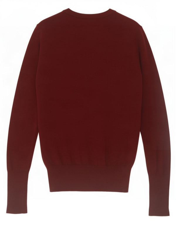 Zara Damen-Pullover mit Rundhalsausschnitt, Gr. 10, klein, Burgunderrot