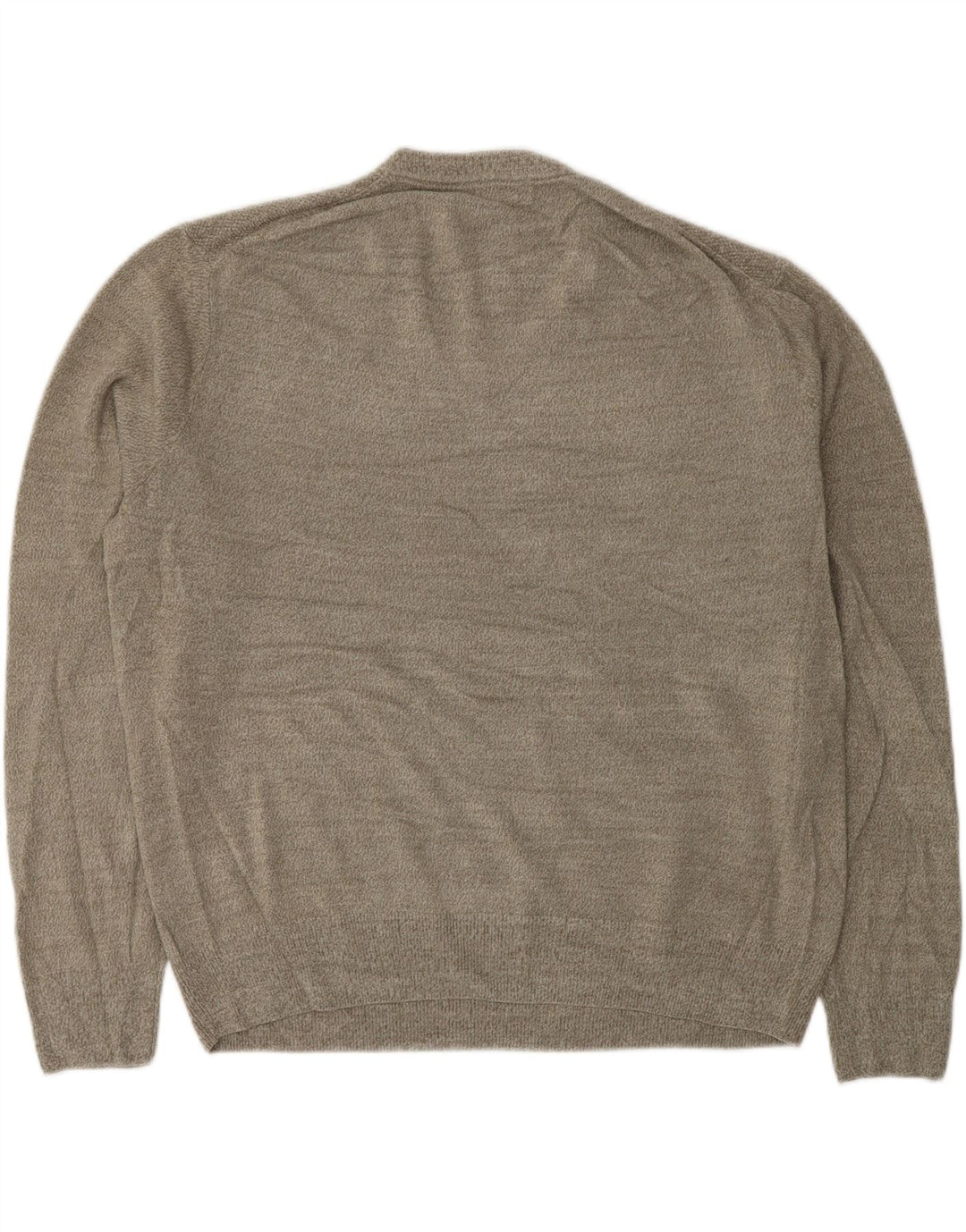 DOCKERS Herren-Pullover mit V-Ausschnitt, XL, Khaki, geflecktes Acryl