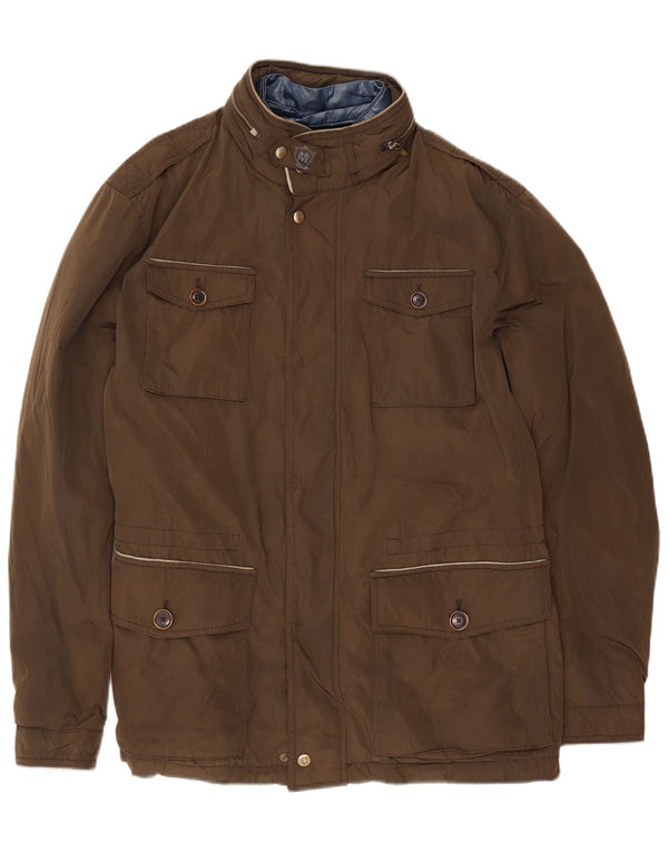 Massimo Dutti Herren Militär-Windjacke mit Kapuze, UK 44, 2XL, Braun