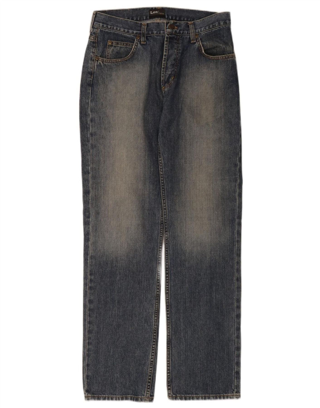 Lee Damen Seattle Straight Jeans W33 L34 Blaue Baumwolle