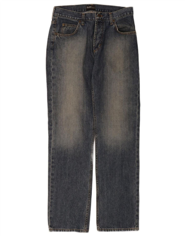 Lee Damen Seattle Straight Jeans W33 L34 Blaue Baumwolle