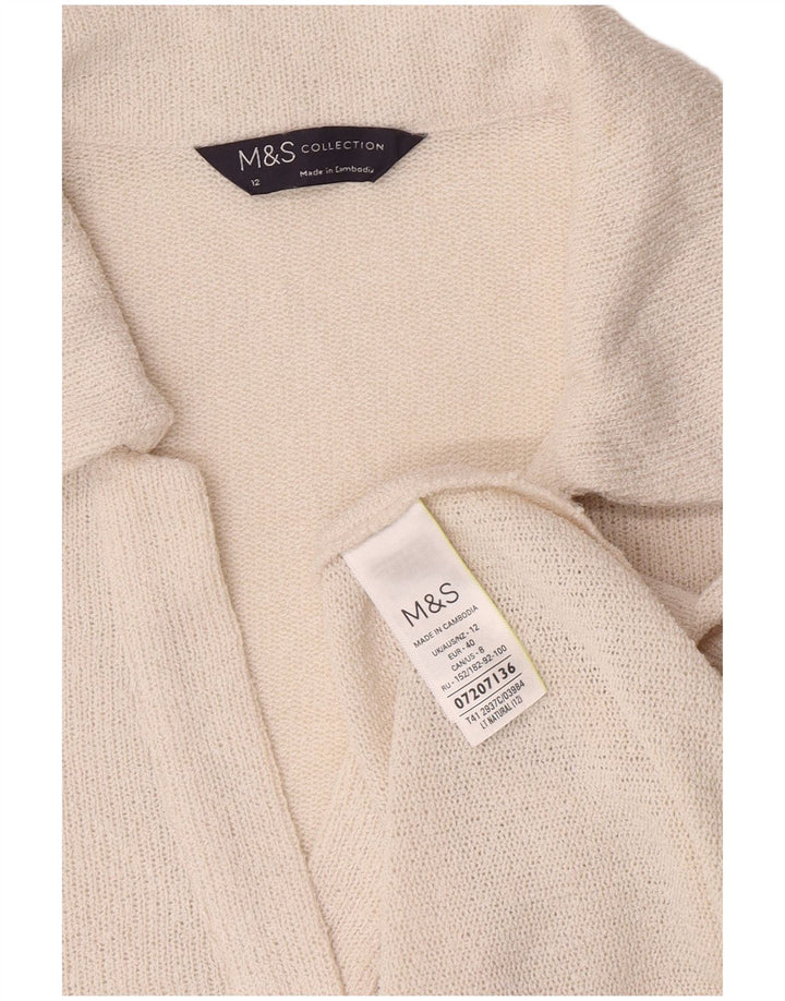 Marks & Spencer Damen Poloshirt UK 12 Mittelweißes Polyester