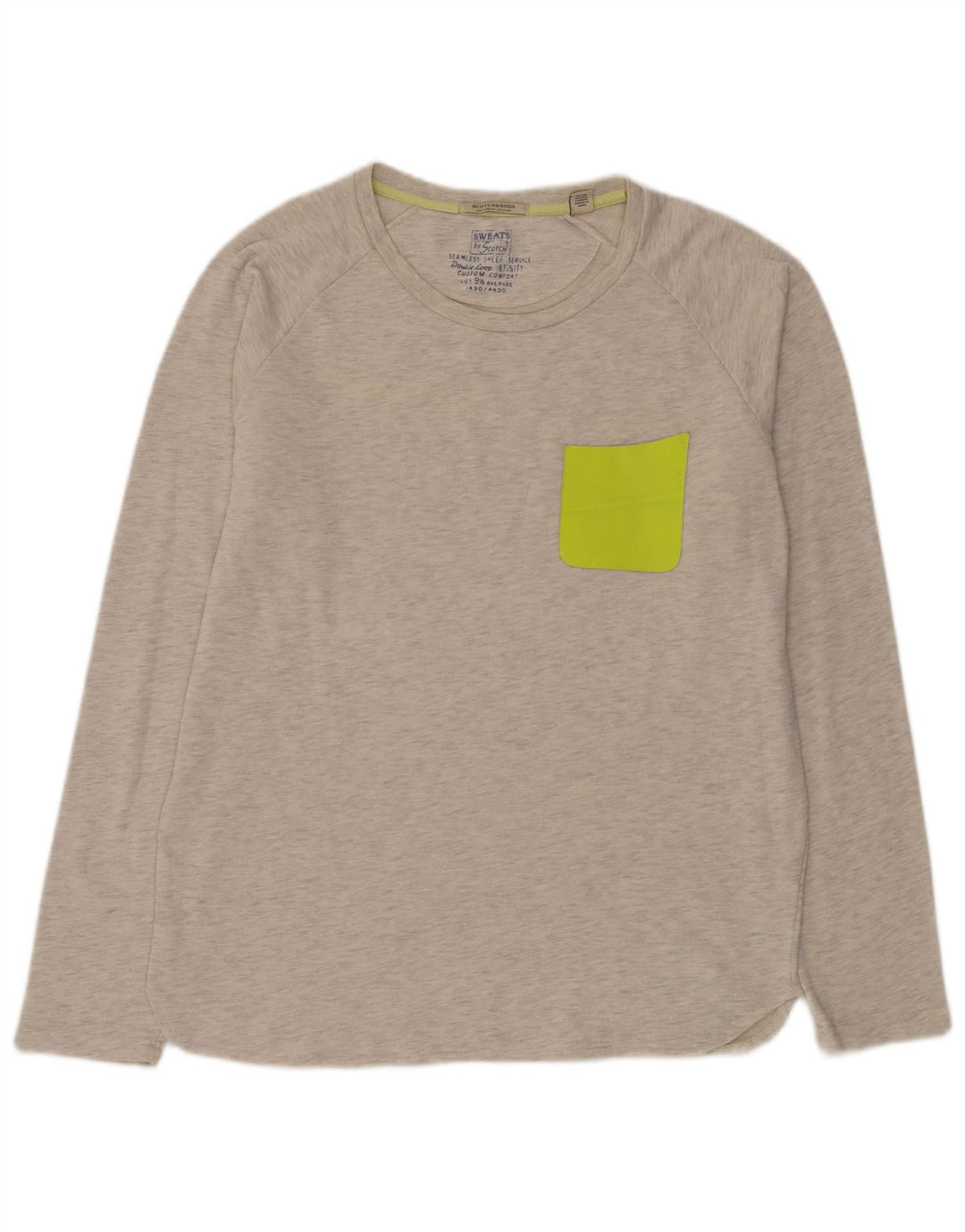 Scotch & Soda Herren-Sweatshirt-Pullover XL aus grau gefleckter Baumwolle