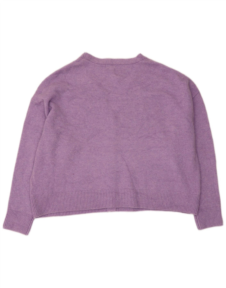 Marks & Spencer Damen Crop Oversized Cardigan Pullover UK 16 Large Lila