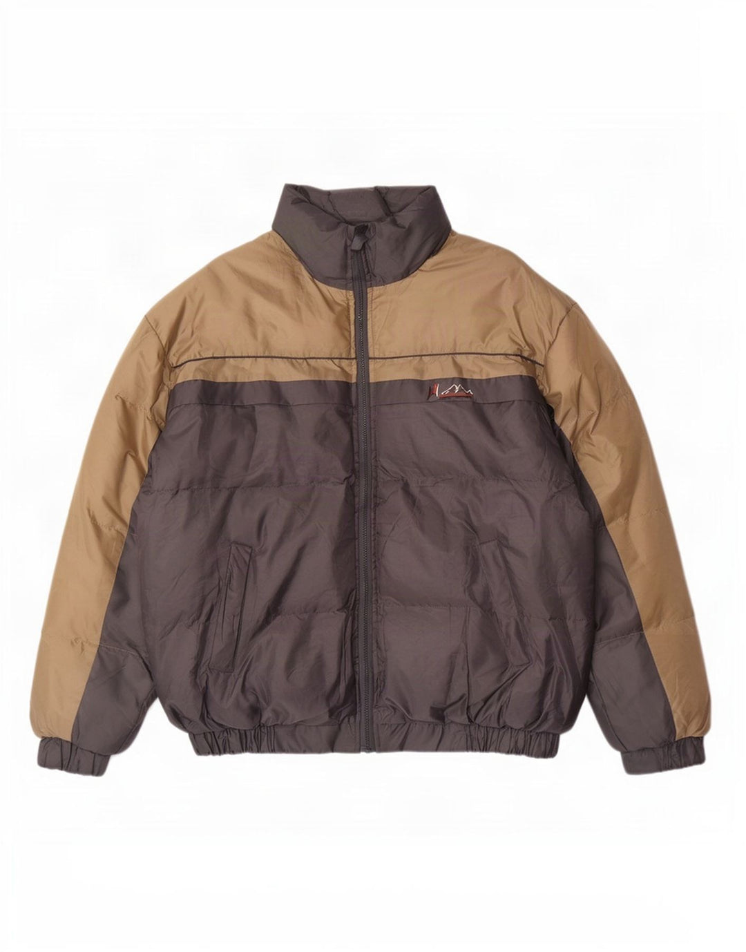 Vintage Herren Wattierte Jacke UK 40 Großes graues Colourblock-Polyester