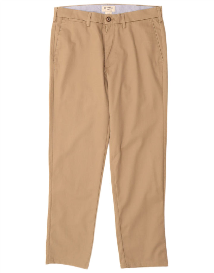 DOCKERS Herren Slim Fit Chinohose W32 L30 Beige Baumwolle
