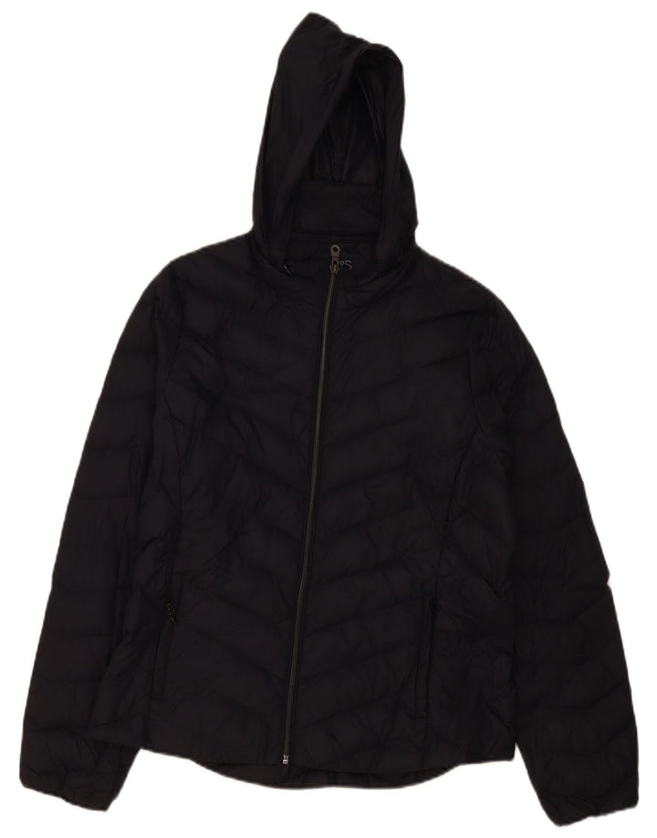 Marks & Spencer Wattierte Damenjacke mit Kapuze, UK 14, Größe L, Schwarz, Polyamid