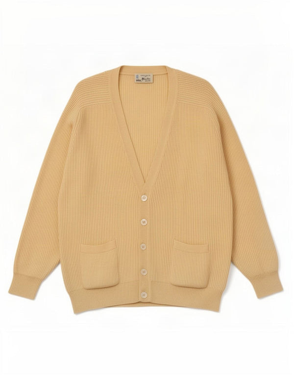 Vintage Herren Cardigan Pullover XL Gelbe Schurwolle