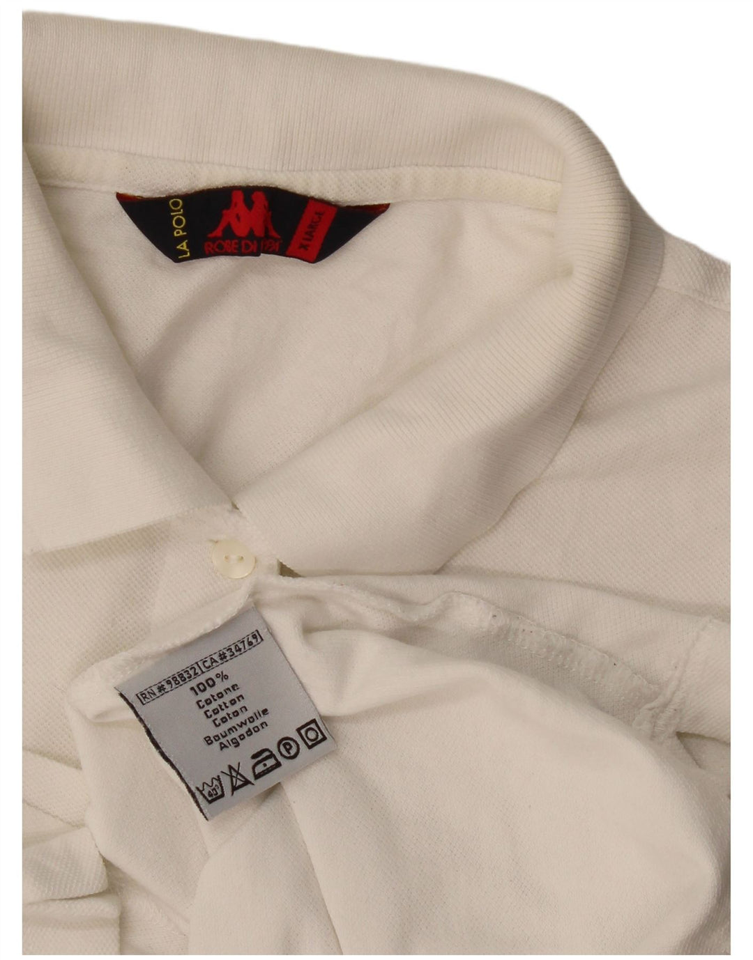 Kappa Herren Poloshirt XL aus weißer Baumwolle