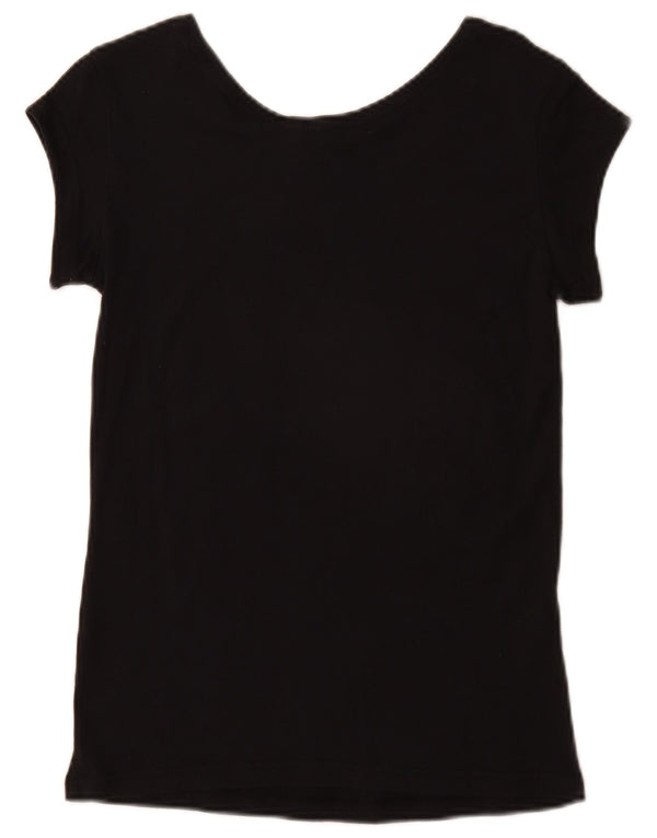Adidas Womens Graphic T-Shirt Top UK 4/6 XS Black Cotton