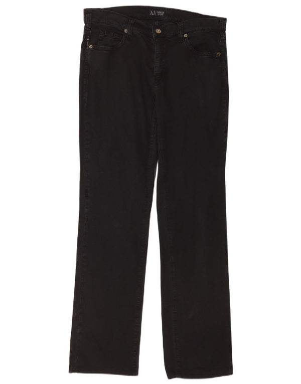 Armani Damen Straight Jeans W31 L31 Schwarze Baumwolle