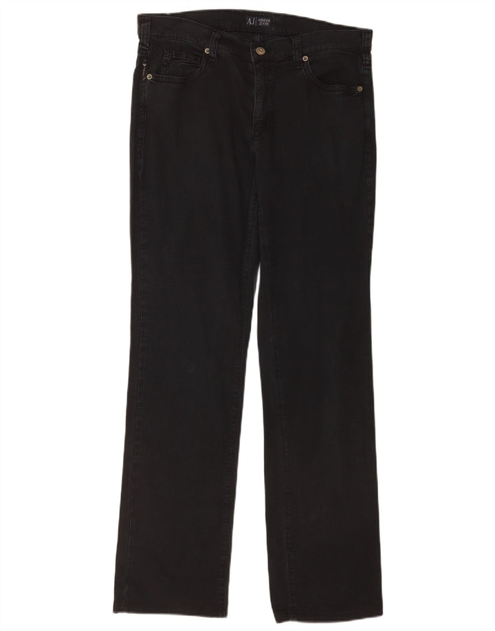 Armani Damen Straight Jeans W31 L31 Schwarze Baumwolle