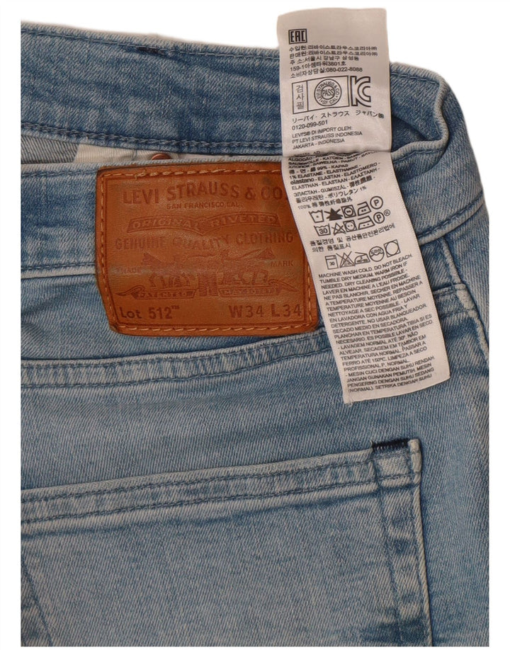 Levi's Herren 512 Slim Tapered Jeans W34 L29 Blaue Baumwolle