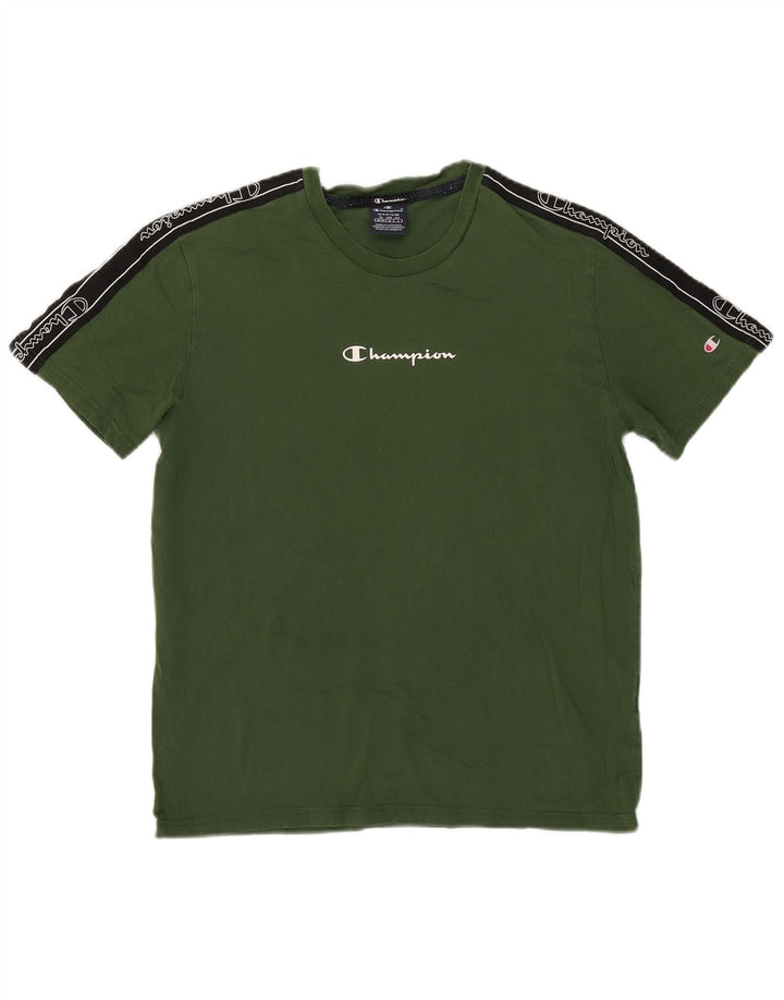 Champion Herren-T-Shirt mit Grafik, Mittelgrün, Farbblock