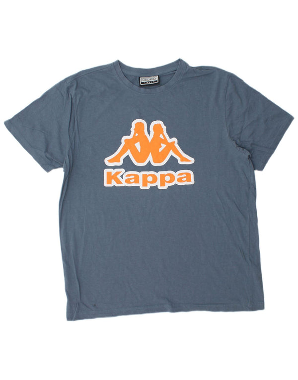 Kappa Herren-T-Shirt mit Grafik, groß, aus blauer Baumwolle