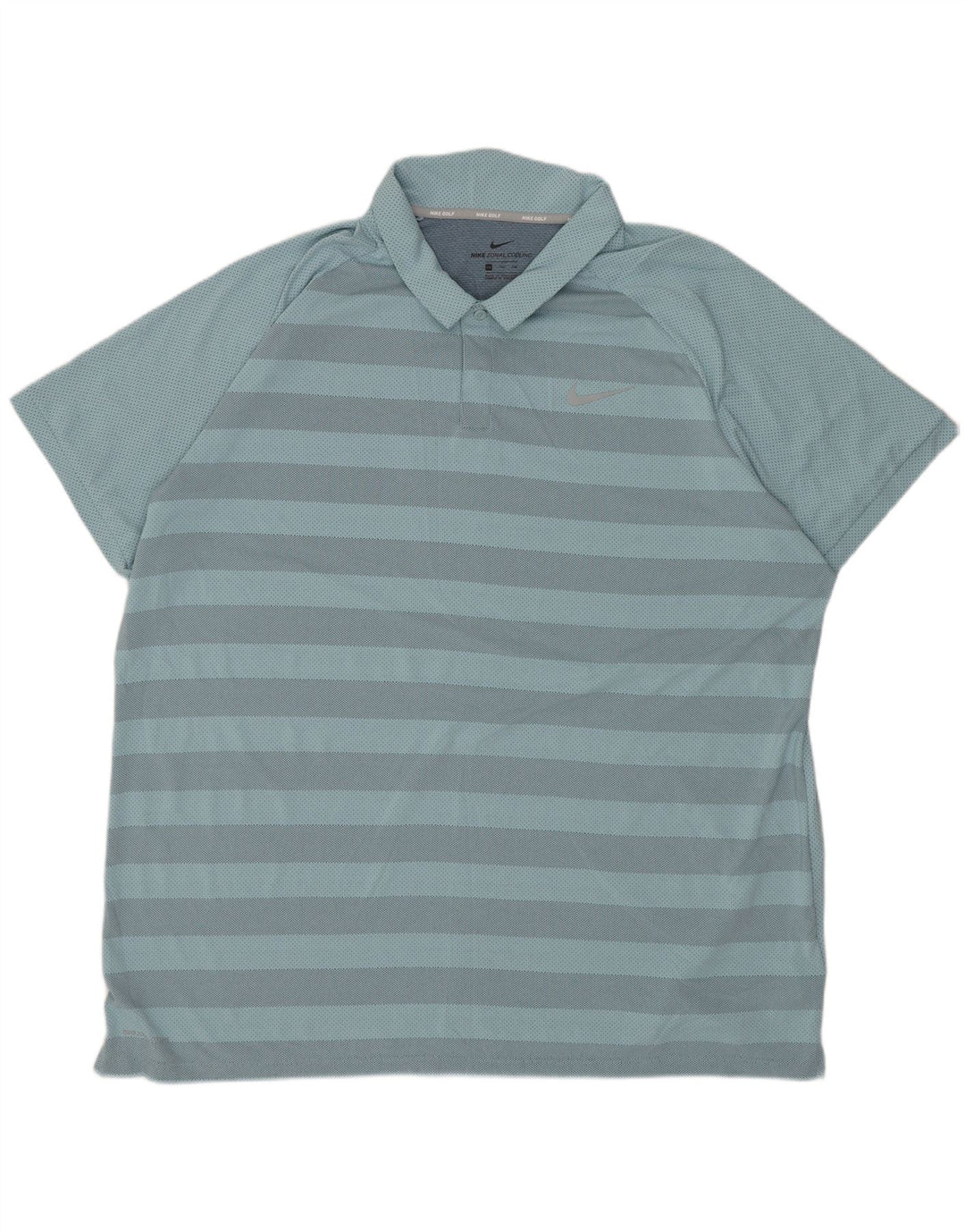 NIKE Herren-Poloshirt 2XL, blau gestreift, Polyester