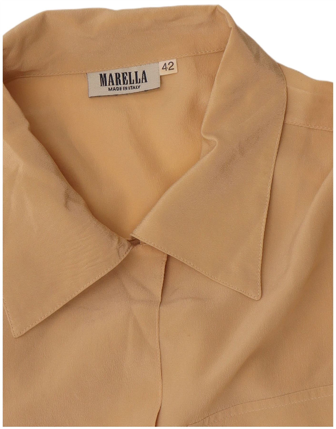 Marella Damen Übergroße Kurzarm-Hemdbluse IT 42 Mittelbeige