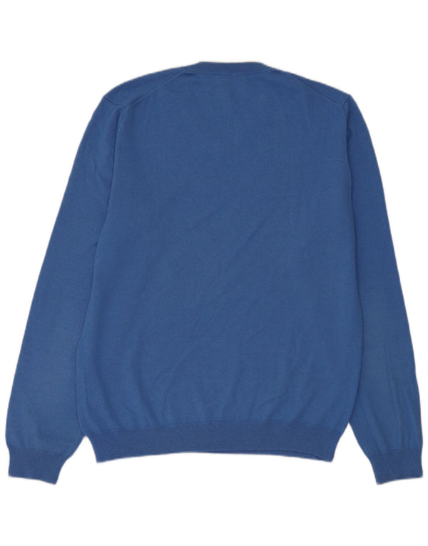 Sun68 Damen-Pullover mit V-Ausschnitt, UK 18, XL, blaue Merinowolle