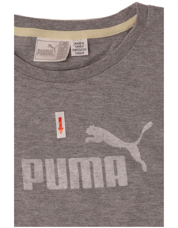 Puma Damen Graphic Top Langarm UK 14 Large Grau