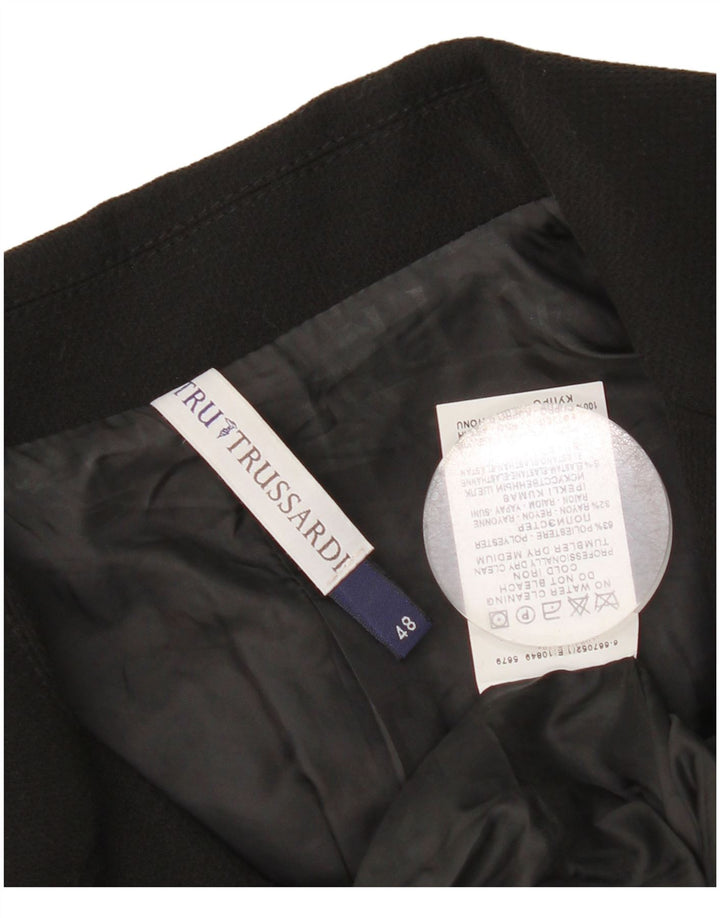Trussardi Damen 3-Knopf-Blazerjacke IT 48 XL Schwarz Polyester