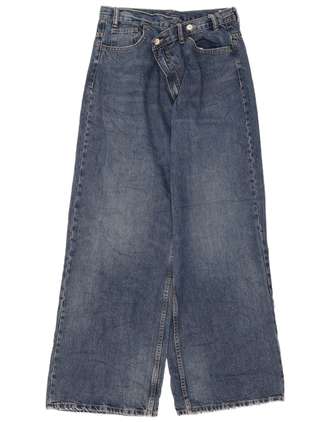 Zara Damen-Jeans mit weitem Bein, EU 38, Größe S, W28, L31, Blau
