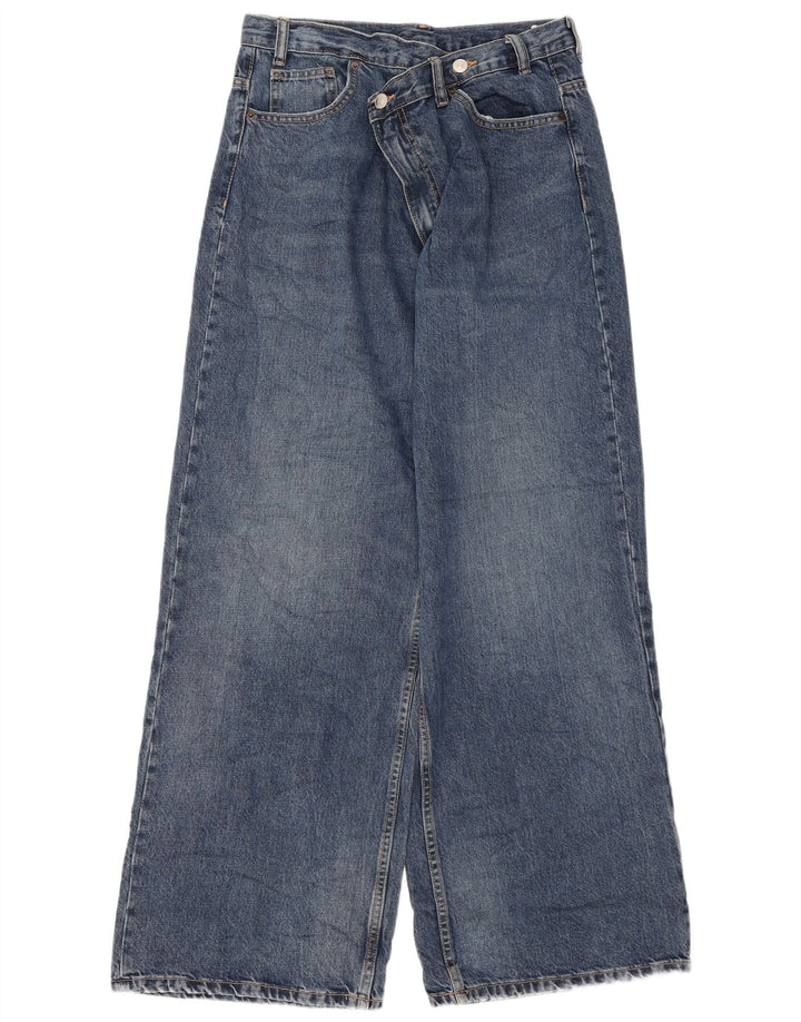 Zara Damen-Jeans mit weitem Bein, EU 38, Größe S, W28, L31, Blau