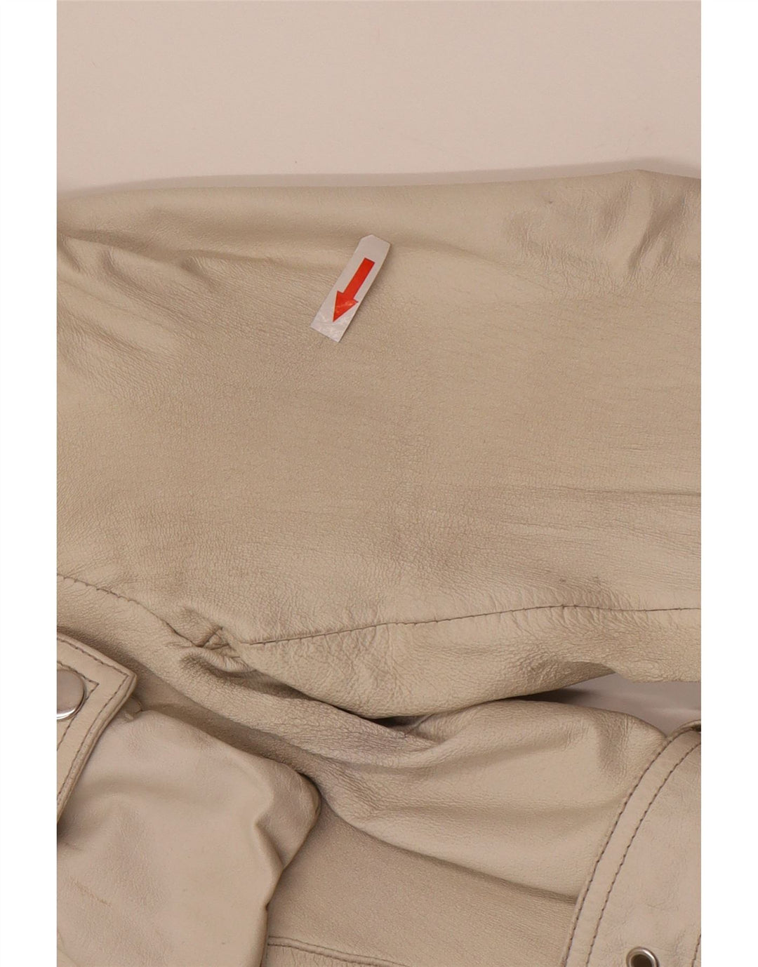 Vintage Damen Leder Racer Jacke IT 46 Großes weißes Leder