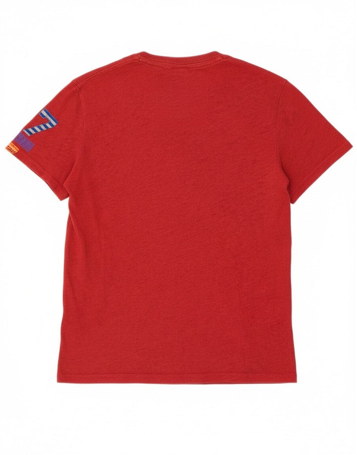 Superdry Herren Grafik-T-Shirt-Oberteil aus mittelroter Baumwolle