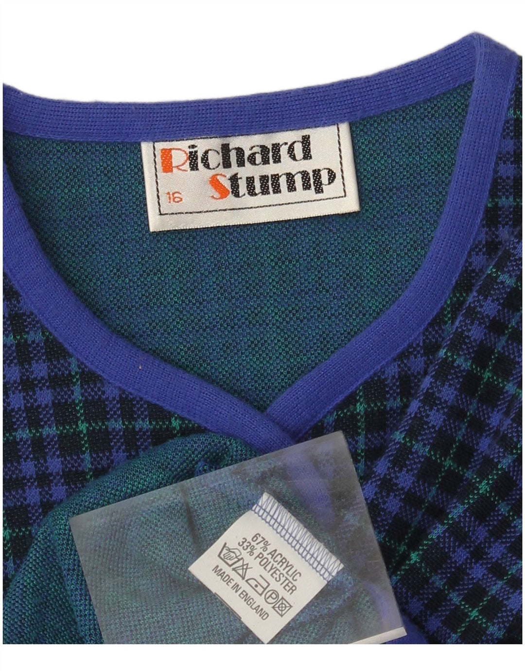 RICHARD STUMP Damen 5-Knopf-Blazerjacke UK 16 Large Blue Check